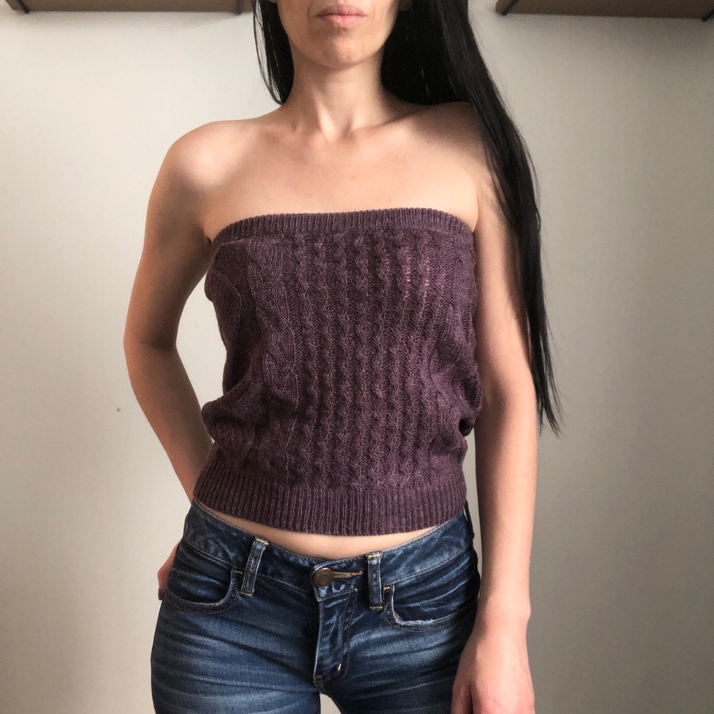 COPY - Cable Knit Purple Tube Top